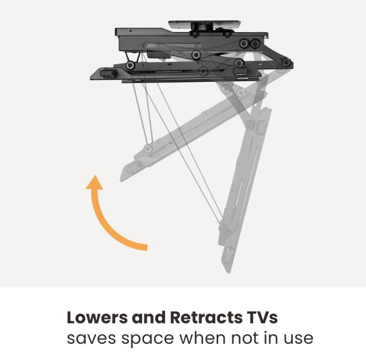 LUMI Customized Black Swivel Motorized Adjustable Folding Ceiling TV Mount Bracket